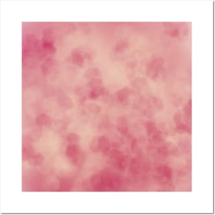 Clear pink living coral sky with clouds pattern background Sticker Posters and Art